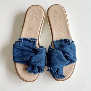 Seychelles Made In Italy Denim Slip On Shoes Size 9
